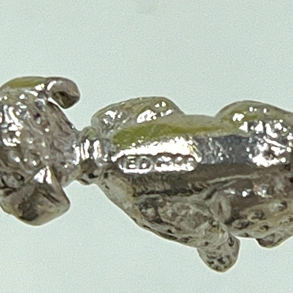 925 Sterling Silver Vintage 2920s England ED Hallmarked Poodle Pendant 7.22g - Picture 5 of 9